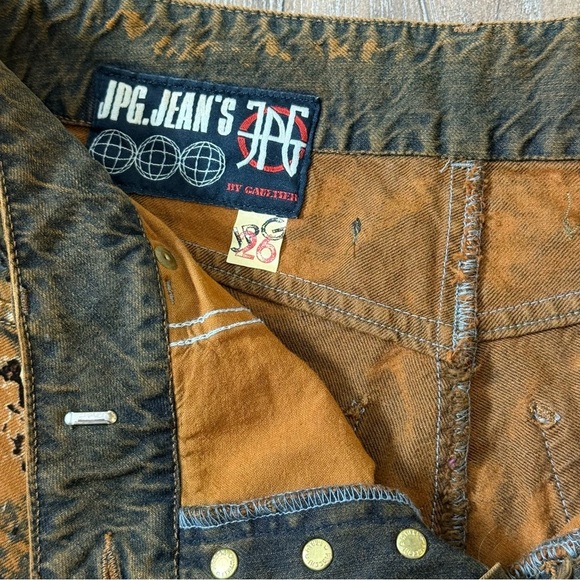 Vintage Jean Paul Gaultier Moss Camo Dead Stock Velvet Grunge Camo straight low - Picture 9 of 16